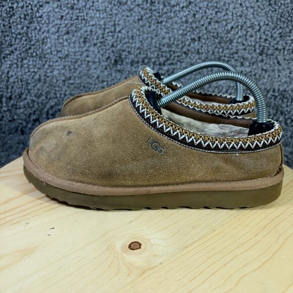 UGG Tasman Slippers Womens Size 8 Chestnut Suede Slip On Sheepskin Lined Shoe - Picture 3 of 8